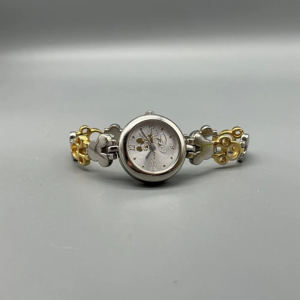 Disney SII Womens Watch 22mm Mickey Mouse Dial Two Tone New Battery 6.75